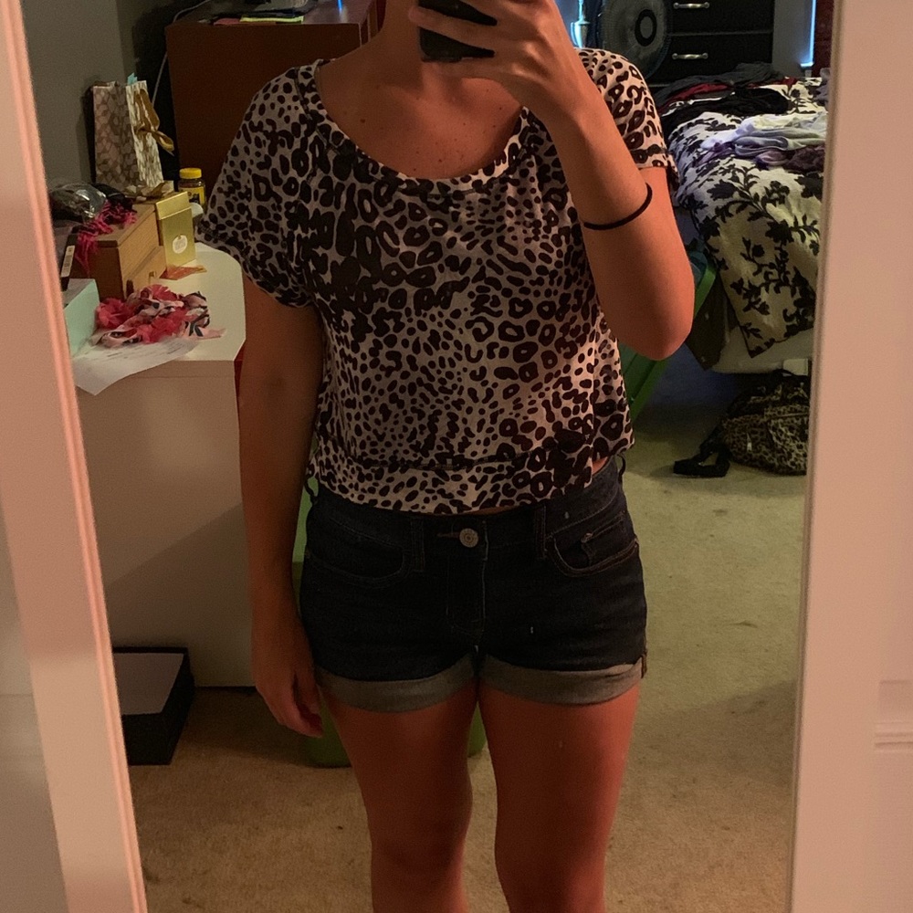 Express cheetah crop top